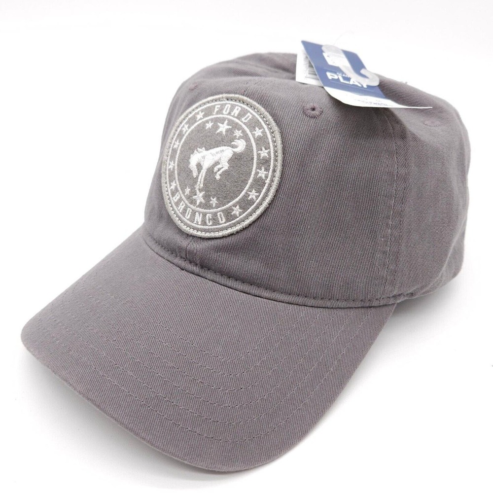 Ford Bronco Strapback Dad Hat Ball Cap Official Licensed Gray Embroidered